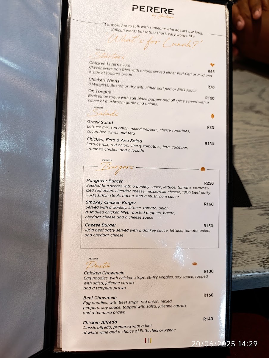 Menu Perere Polokwane-2